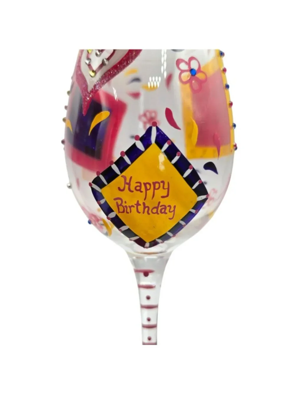 Lolita Birthday Girl Hand-Painted 15 Oz Wine Glass Recipe & Gift Box